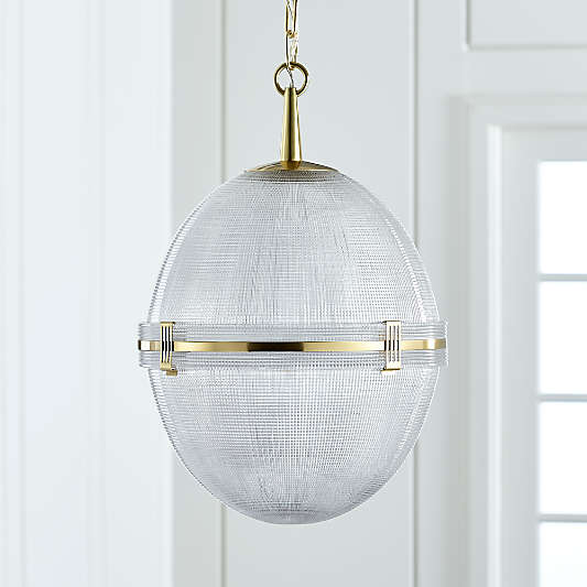 Windsor Glass Globe Brass Pendant