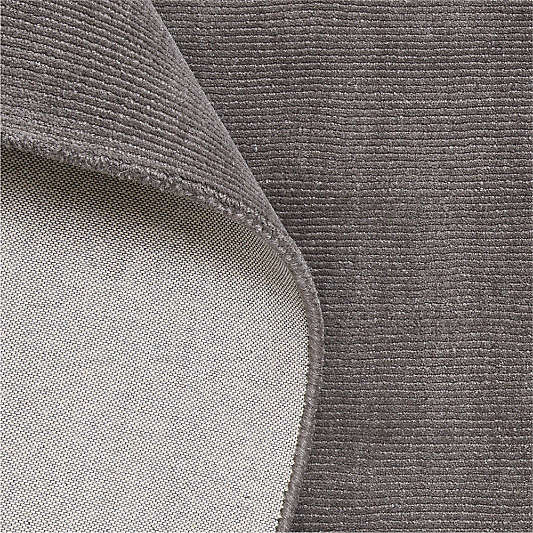 Windsor Wool Handwoven Charcoal Grey Rug Swatch 12"x18"