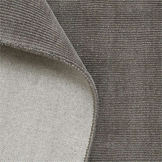 Windsor Wool Handwoven Charcoal Grey Rug Swatch 12"x18"
