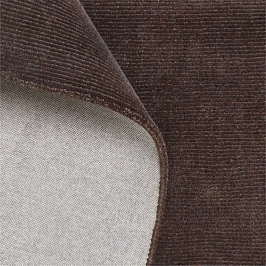 Windsor Wool Handwoven Deep Brown Rug Swatch 12"x18"