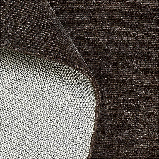Windsor Wool Handwoven Deep Brown Rug Swatch 12"x18"