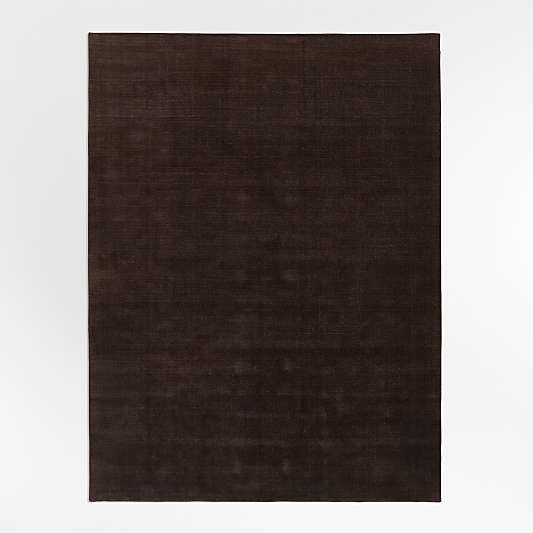 Windsor Wool Handwoven Deep Brown Area Rug