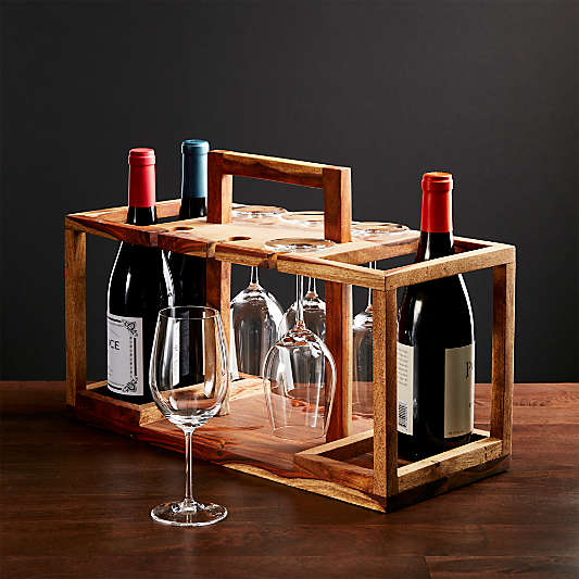 Wine Bottle and Glass Caddy