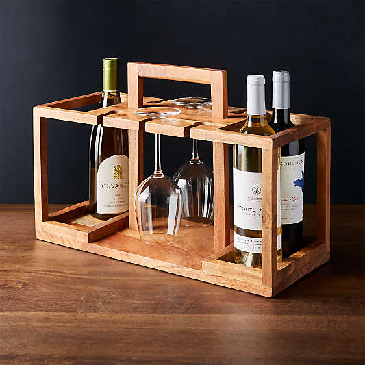 Wine Bottle and Glass Caddy