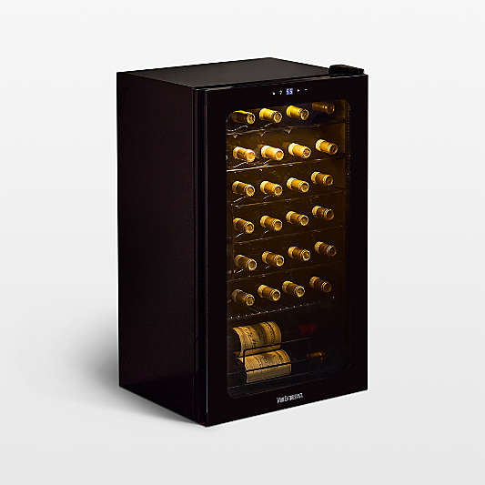 Wine Enthusiast 33-Bottle Wine Fridge with Upright Bottle Holder
