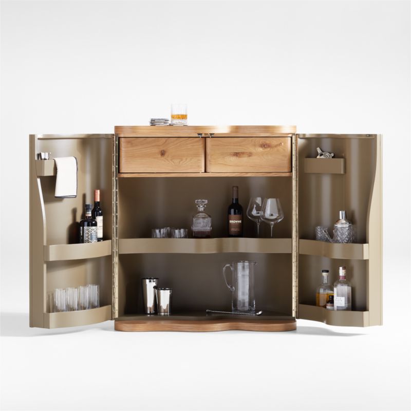 Winslow Natural Oak Wood Bar Cabinet by Jake Arnold - image 9 of 15