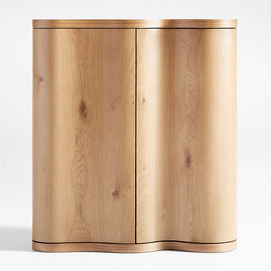 Winslow Oak Wood Bar Cabinet by Jake Arnold