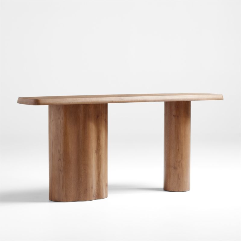 Winslow 70" Asymmetrical Brown Oak Wood Console Table by Jake Arnold