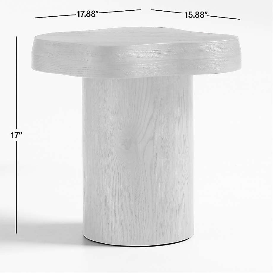 Dimension diagram for Winslow Oak Wood Side Table by Jake Arnold
