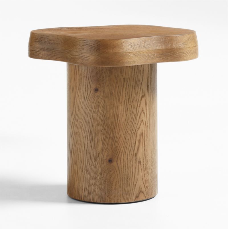 Oro Natural Walnut Wood Tiered Side Table