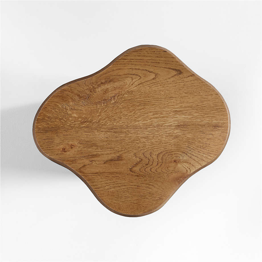 Crate&Barrel Winslow Oak Wood Side Table by Jake Arnold Square One