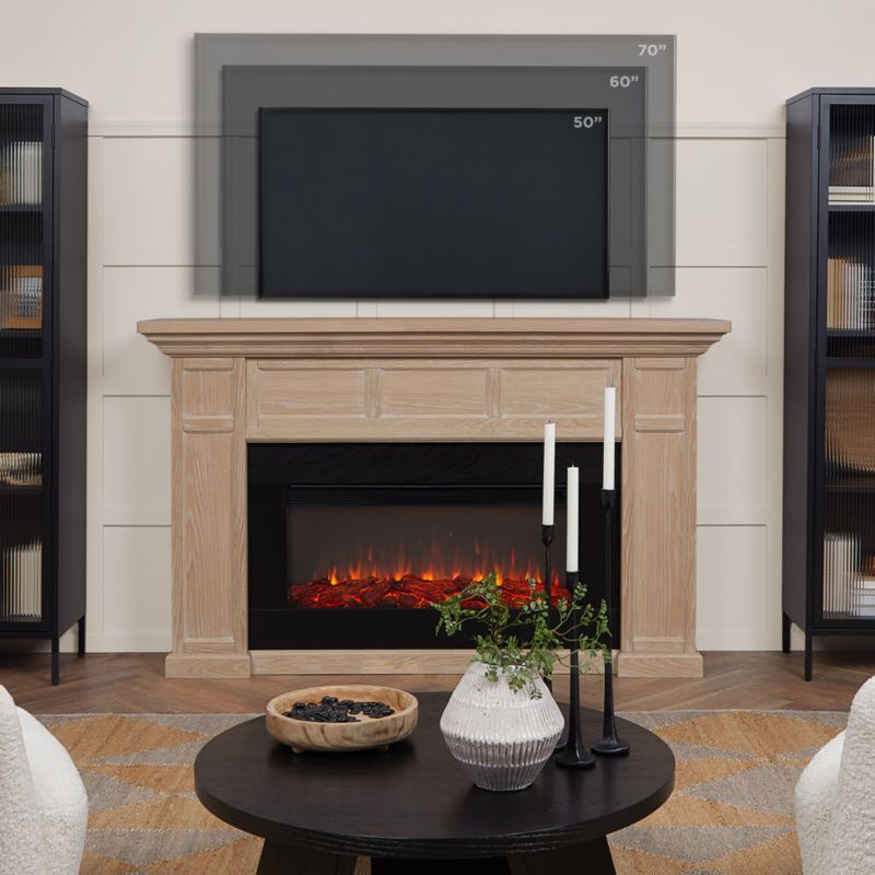 Winsome Light Wood Electric Fireplace 75" - image 1 of 7