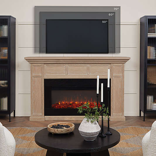 Winsome Light Wood Electric Fireplace 75"