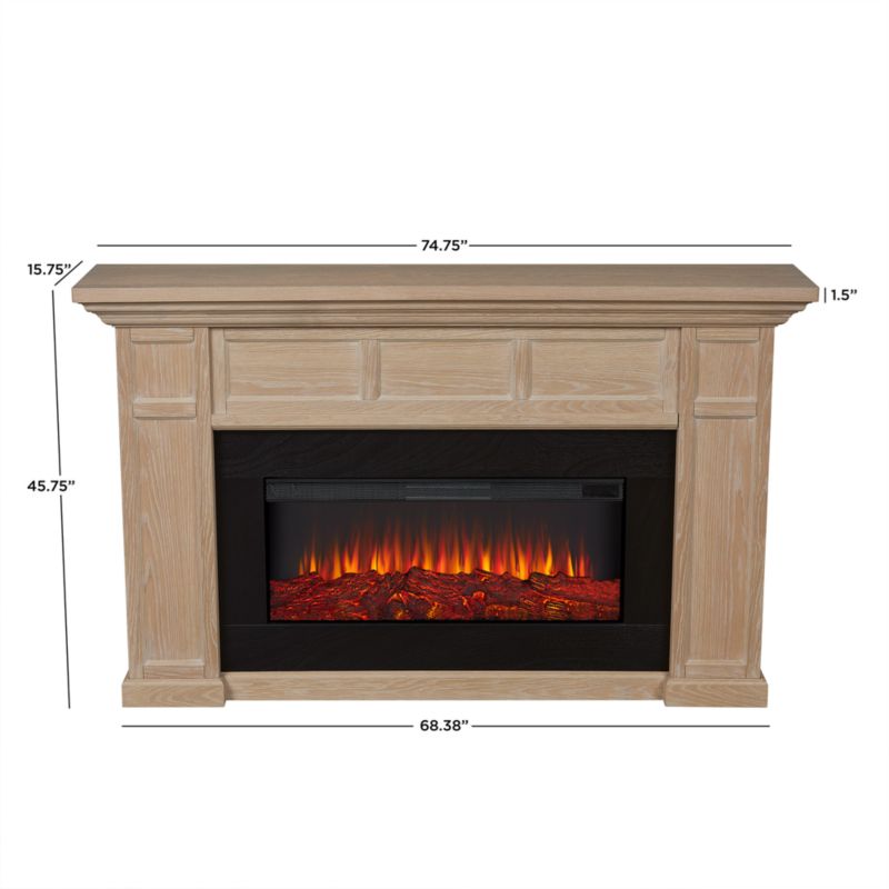 Winsome Light Wood Electric Fireplace 75" - image 6 of 7