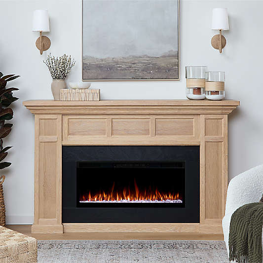Winsome Light Wood with Landscape Smart Electric Fireplace 75"