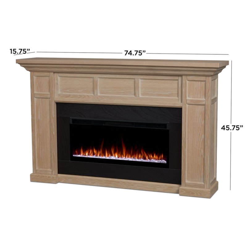 Winsome Light Wood with Landscape Smart Electric Fireplace 75" - image 2 of 8