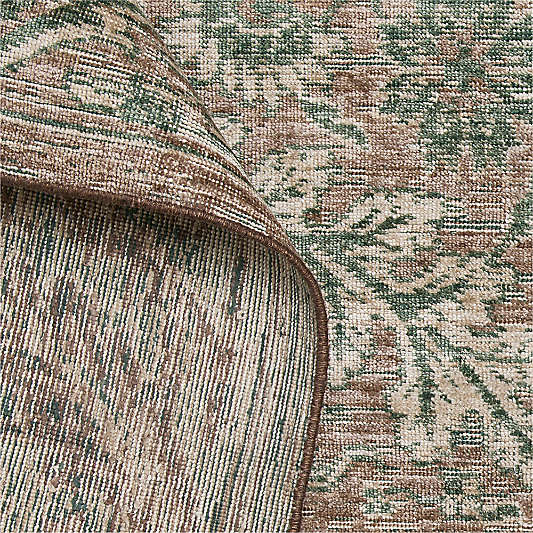 Winson Wool Blend Traditional Handwoven Earth Brown Rug Swatch 12"x18"