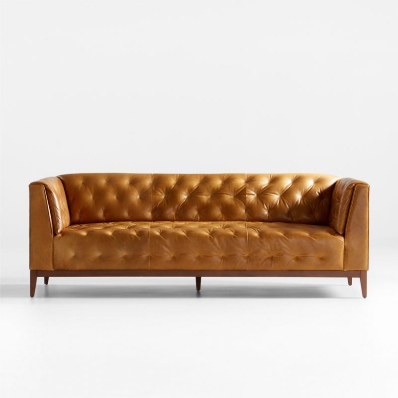 Winston Tufted Leather Chesterfield Sofa + Reviews Crate & Barrel