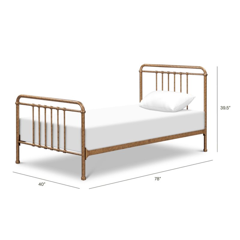 Namesake Winston Vintage Gold Iron Twin Kids Bed - image 3 of 7