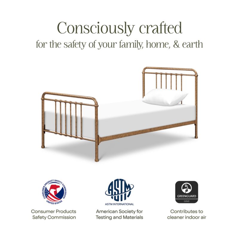 Namesake Winston Vintage Gold Iron Twin Kids Bed - image 6 of 7