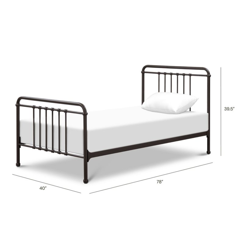 Namesake Winston Vintage Black Iron Twin Kids Bed - image 3 of 7