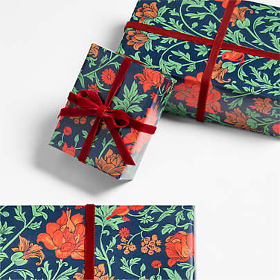 Winter Florals Holiday Gift Wrap