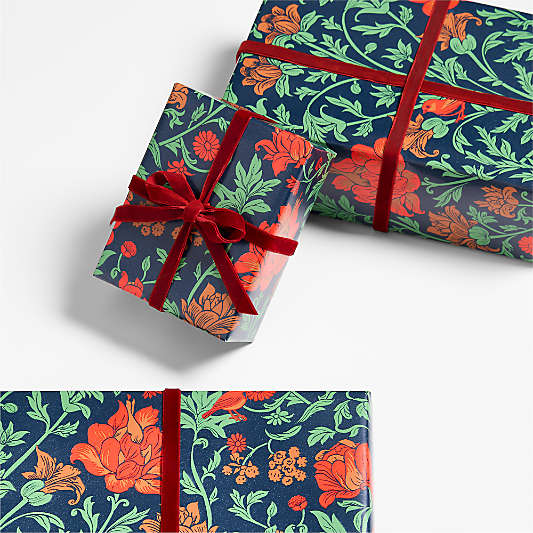 Winter Florals Holiday Gift Wrap