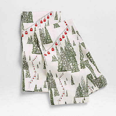 View Winter Gondola Organic Cotton Kitchen Towels, Set of 2 details