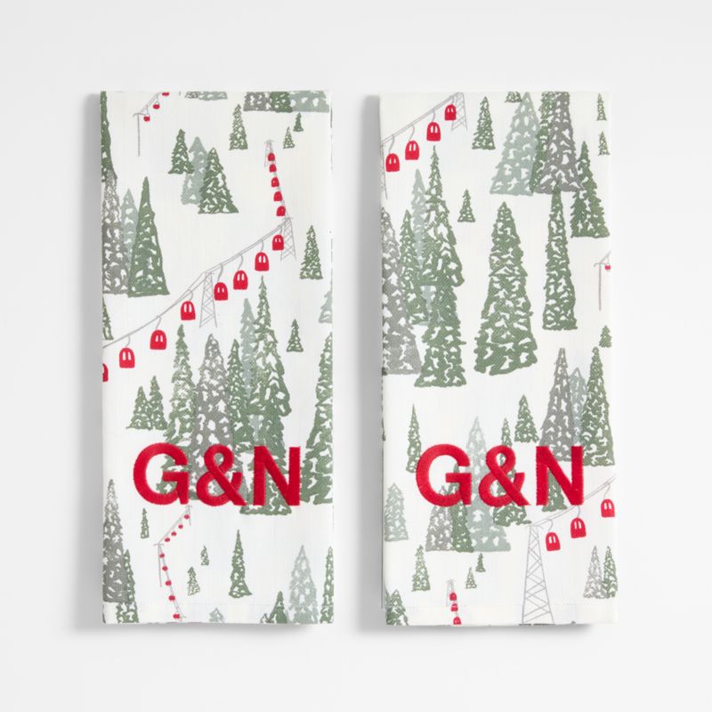 Winter Gondola Organic Cotton Kitchen Towels, Set of 2 - image 4 of 5