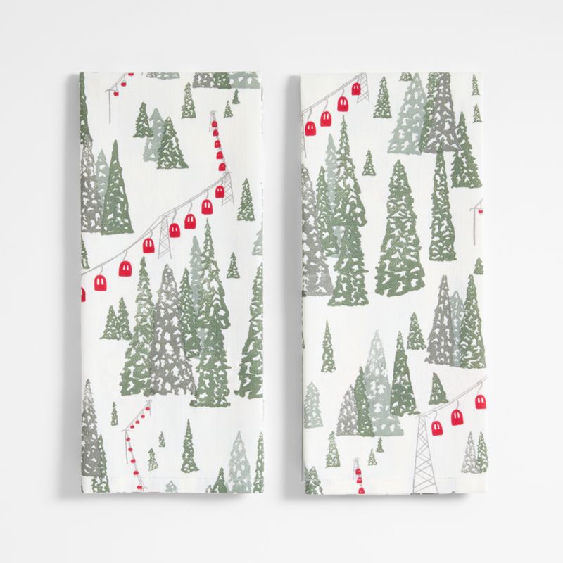 Winter Gondola Organic Cotton Kitchen Towels, Set of 2 - image 3 of 5