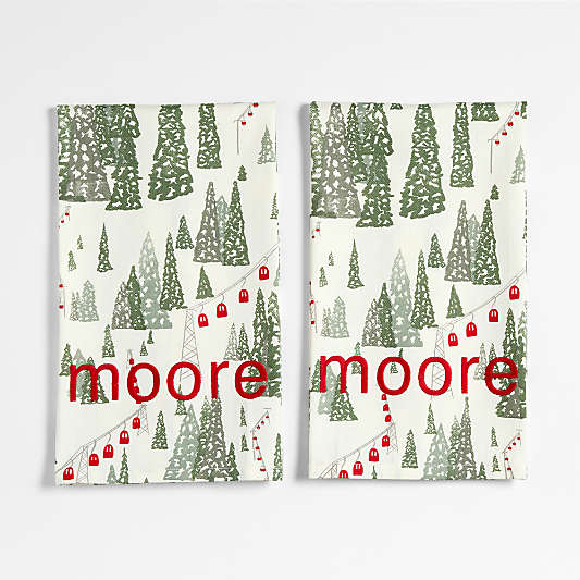 Winter Gondola Organic Cotton Kitchen Towels, Set of 2