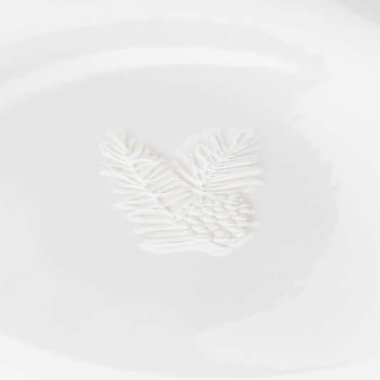 Winter Pinecone White Stoneware Appetizer Plate