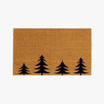 Modern Trees Rustic Winter Doormat