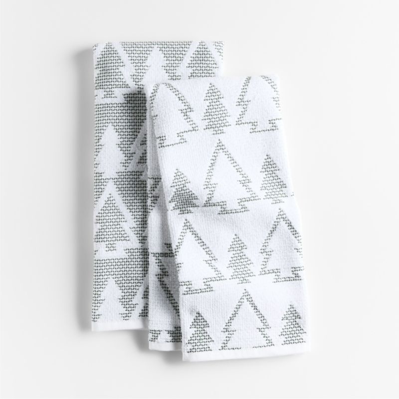 Winter Trees Textured Terry Organic Cotton Kitchen Towels, Set of 2 - image 0 of 4