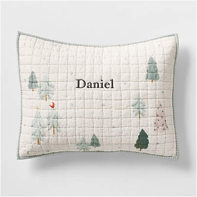 Winter Village Kantha Christmas Kids Pillow Sham