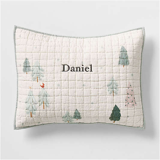 Winter Village Kantha Christmas Kids Pillow Sham