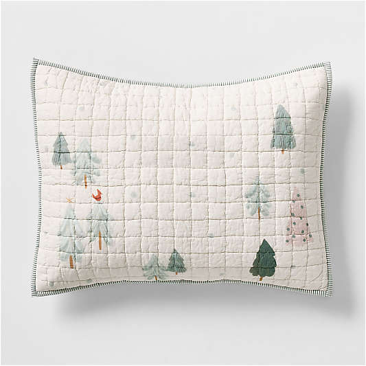 Winter Village Kantha Christmas Kids Pillow Sham
