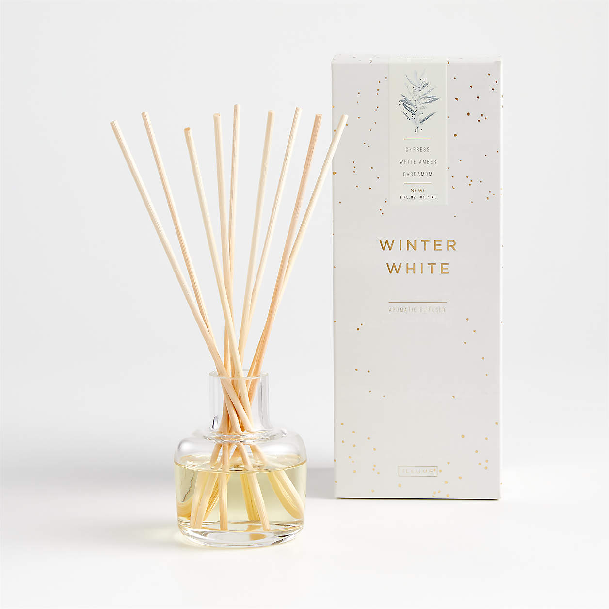 ILLUME Winter White Holiday Reed Diffuser + Reviews Crate & Barrel