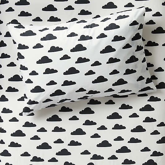 Organic Black and White Cloud Pillowcase