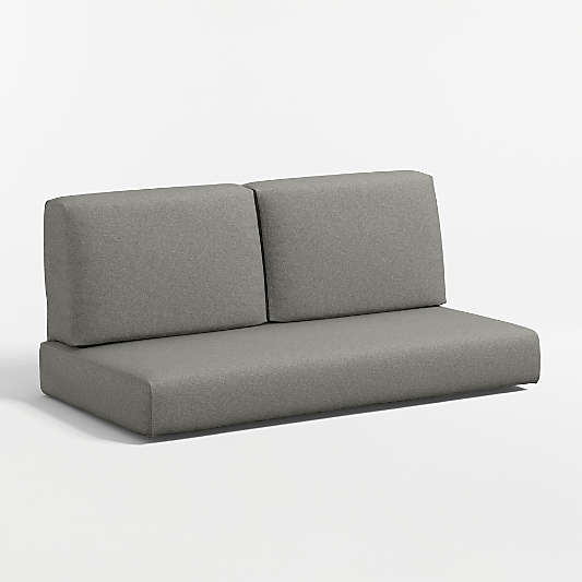 Replacement Walker Canvas Charcoal Sunbrella ® Outdoor Armless Loveseat Cushion