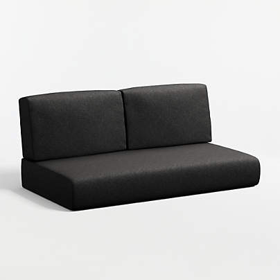 Replacement Walker Canvas Black Sunbrella ® Outdoor Loveseat Sectional Cushion
