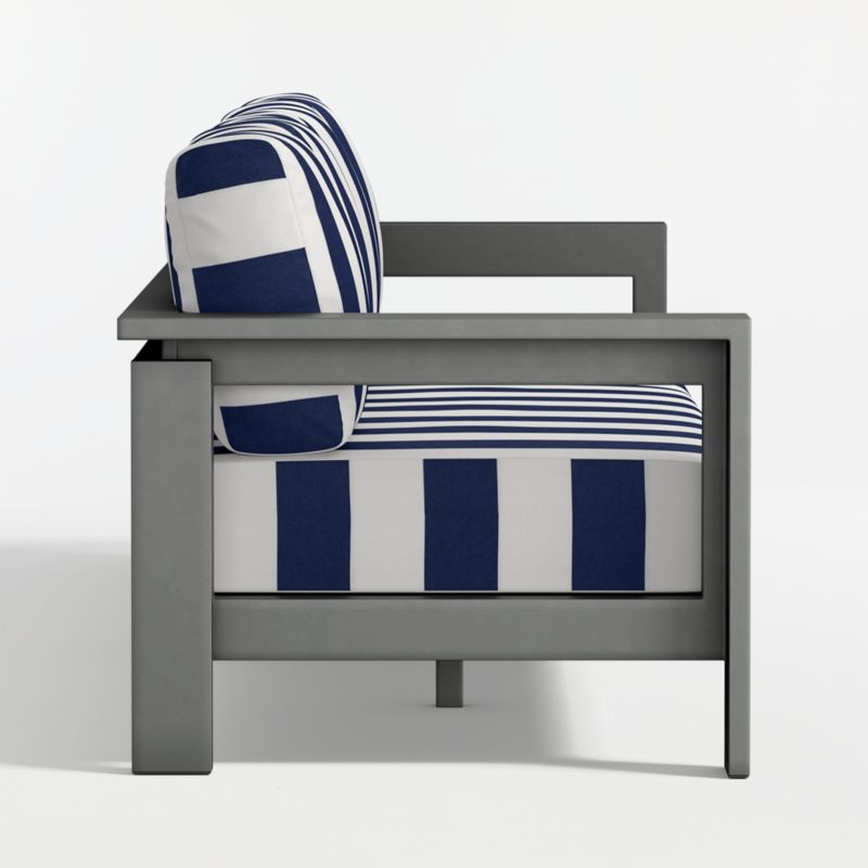 Walker 117" 2-Piece Metal Sectional Sofa with Navy and White Cabana Stripe Sunbrella ® Cushions - image 13 of 16