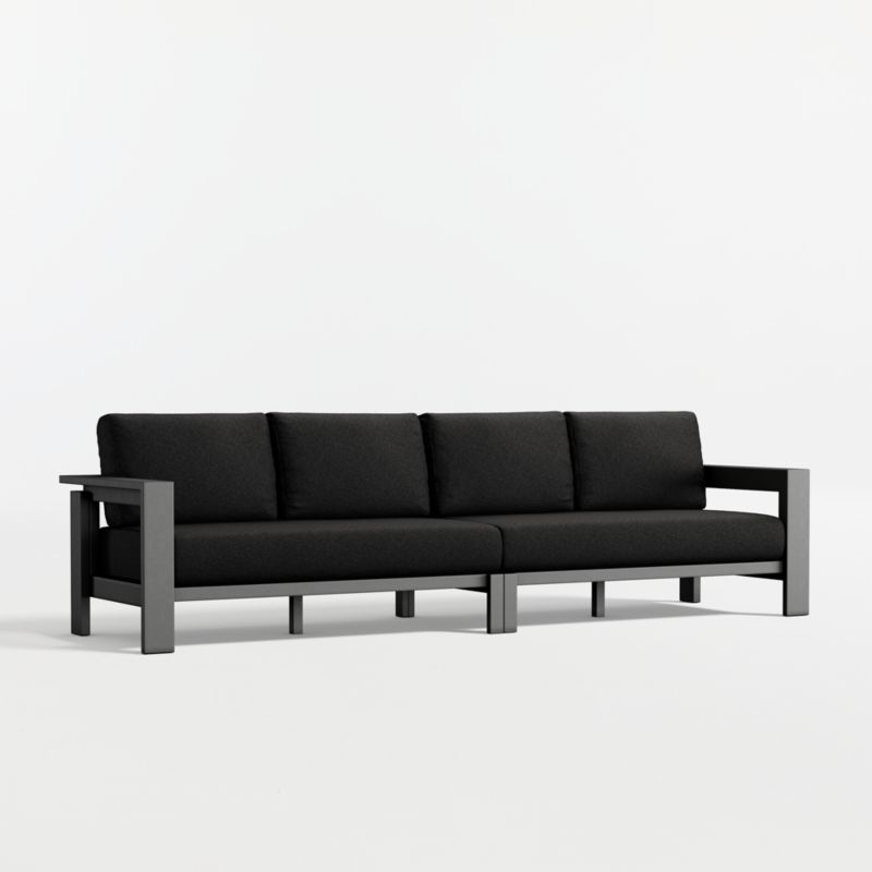 Walker 117" 2-Piece Metal Sectional Sofa with Canvas Black Sunbrella ® Cushions - image 5 of 9