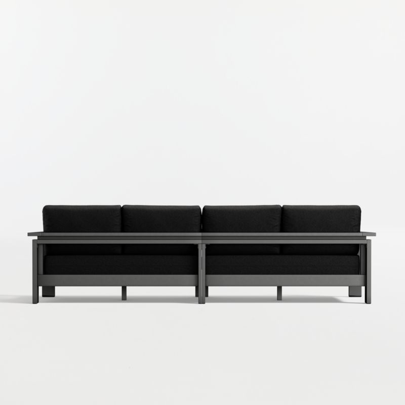 Walker 117" 2-Piece Metal Sectional Sofa with Canvas Black Sunbrella ® Cushions - image 7 of 9