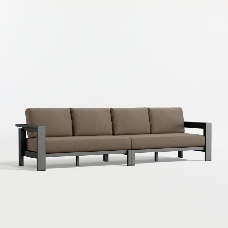 Walker 117" 2-Piece Metal Sectional Sofa with Cast Shale Sunbrella ® Cushions - image 5 of 9