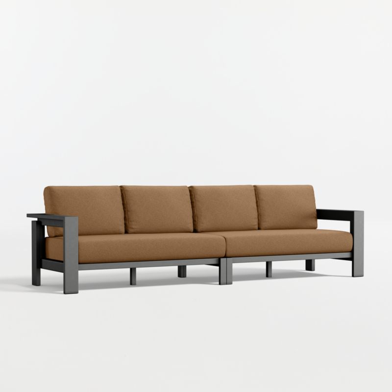 Walker 117" 2-Piece Metal Sectional Sofa with Cast Teak Sunbrella ® Cushions - image 12 of 16