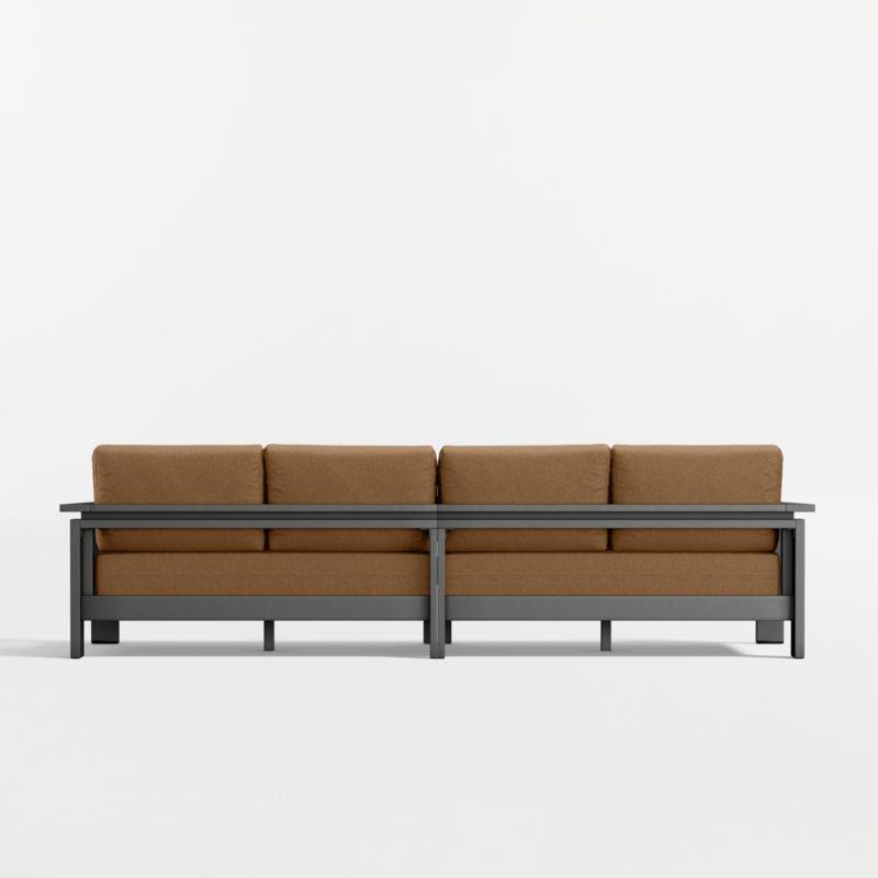 Walker 117" 2-Piece Metal Sectional Sofa with Cast Teak Sunbrella ® Cushions - image 14 of 16