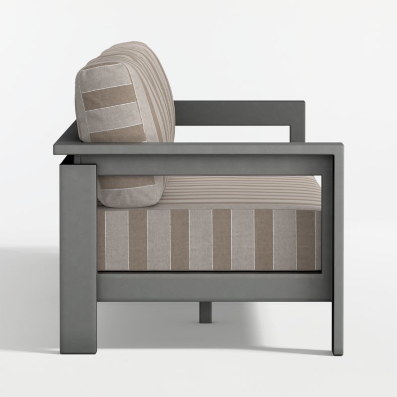 Walker 117" 2-Piece Metal Sectional Sofa with Range Dune Stripe Sunbrella ® Cushions - image 13 of 15