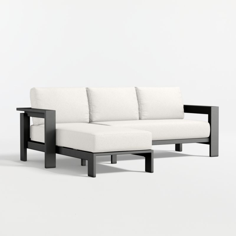 Walker 2-Piece Left-Arm Chaise Metal Outdoor Sectional with Canvas Canvas Sunbrella ® Cushions