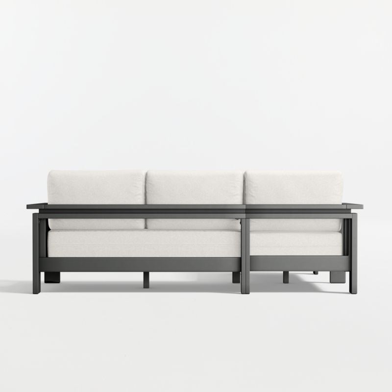 Walker 2-Piece Left-Arm Chaise Metal Outdoor Sectional with Canvas Canvas Sunbrella ® Cushions